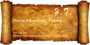 Herschkovics Tibor névjegykártya